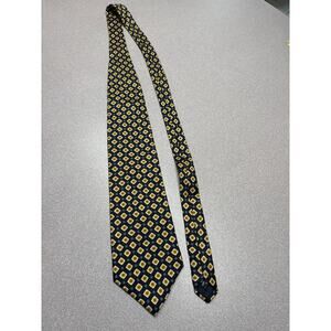 jsaco Navy Blue and Gold Geometric Silk Tie